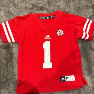 Adidas Kids Red Number 1 Nebraska Jersey